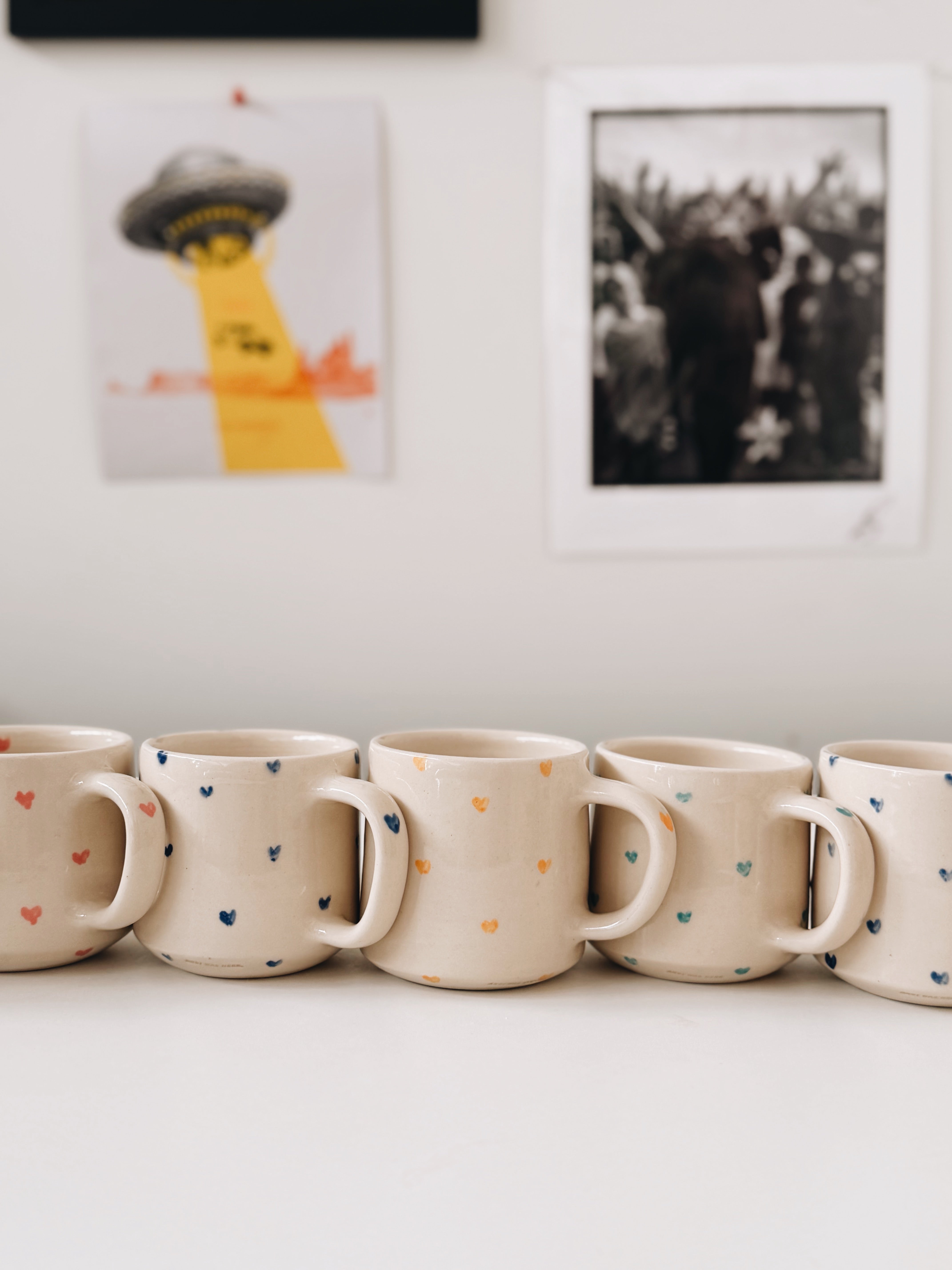 1/1 Red + Tiny Indigo Heart Mug 12oz