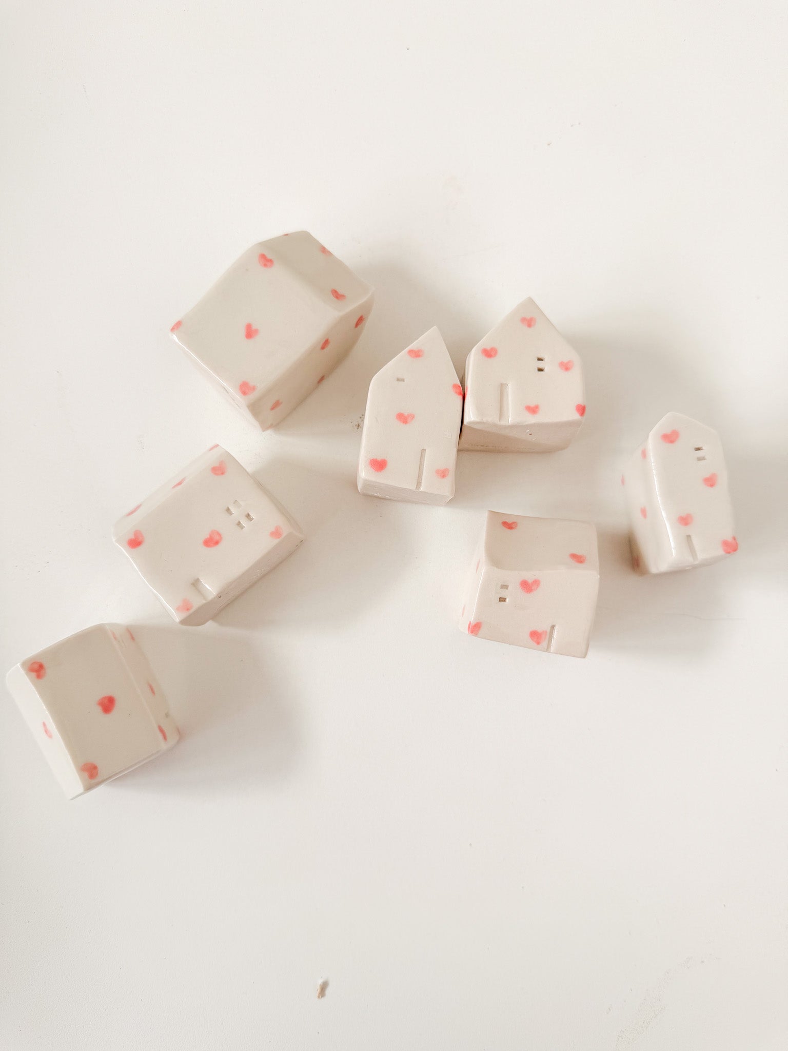 Little Pink Heart House - SET OF THREE** RESERVED**