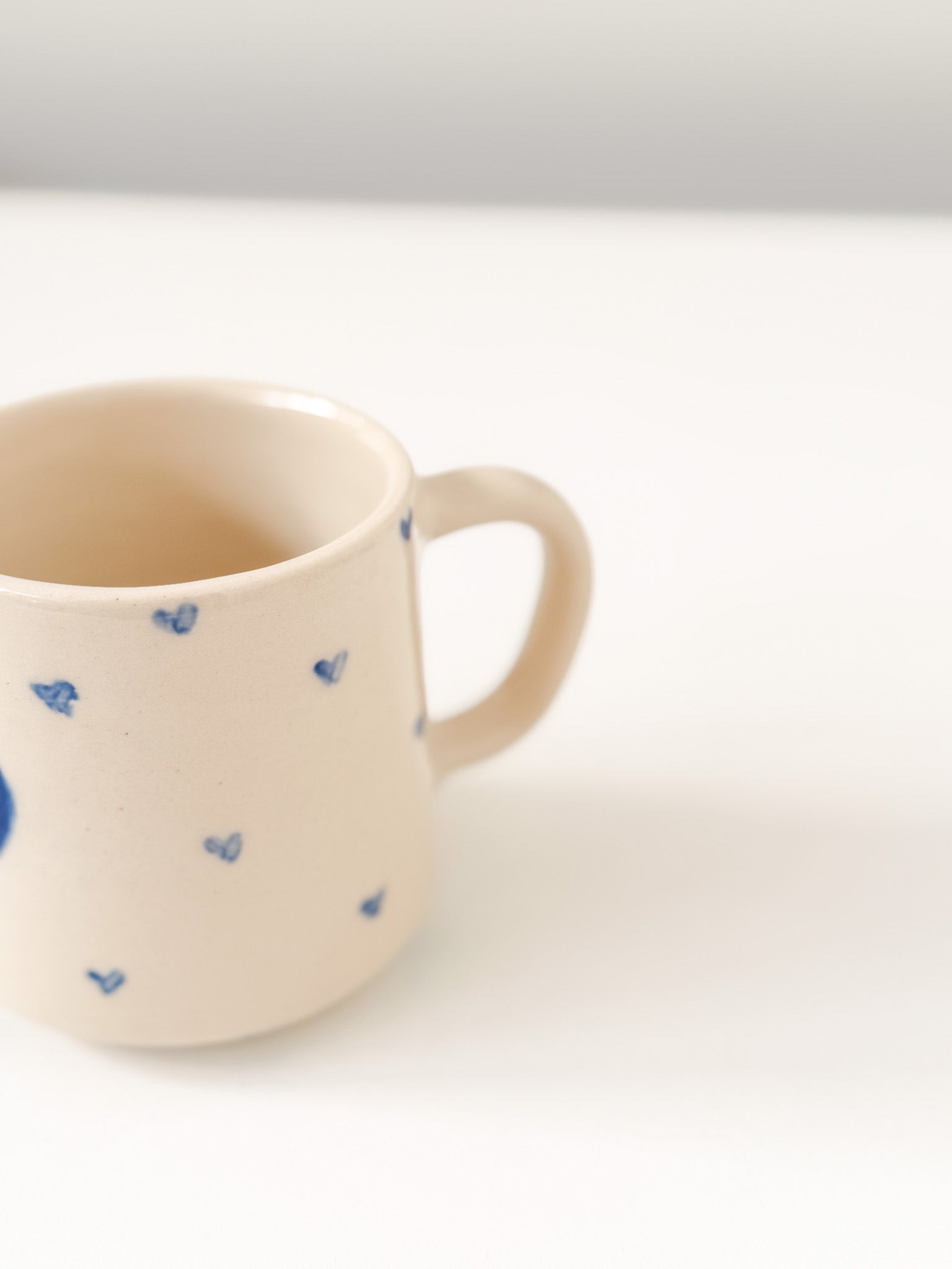 1/1 Red + Tiny Indigo Heart Mug 12oz