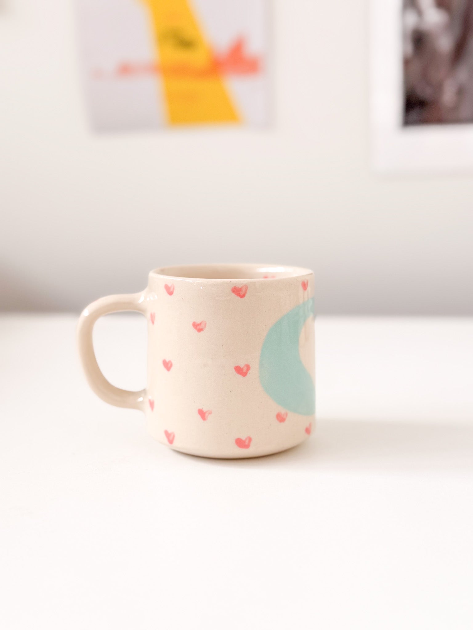1/1 Mint + Tiny Pink Heart Mug 12oz
