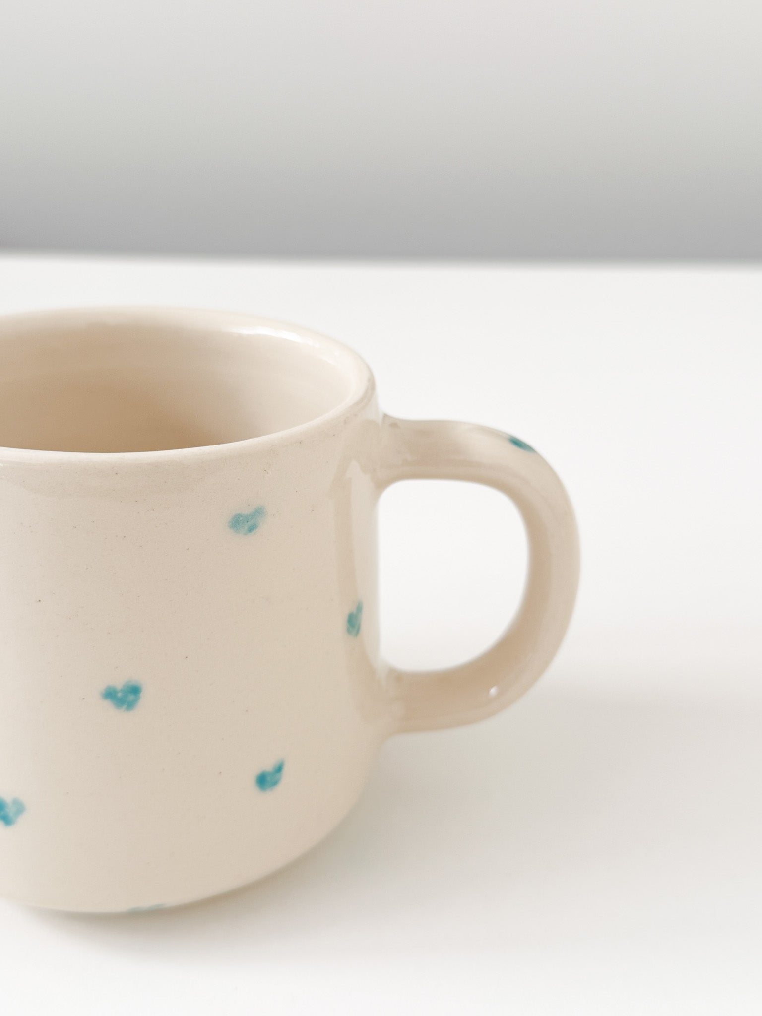 1/1 Yellow + Tiny Turquoise Heart Mug 12oz