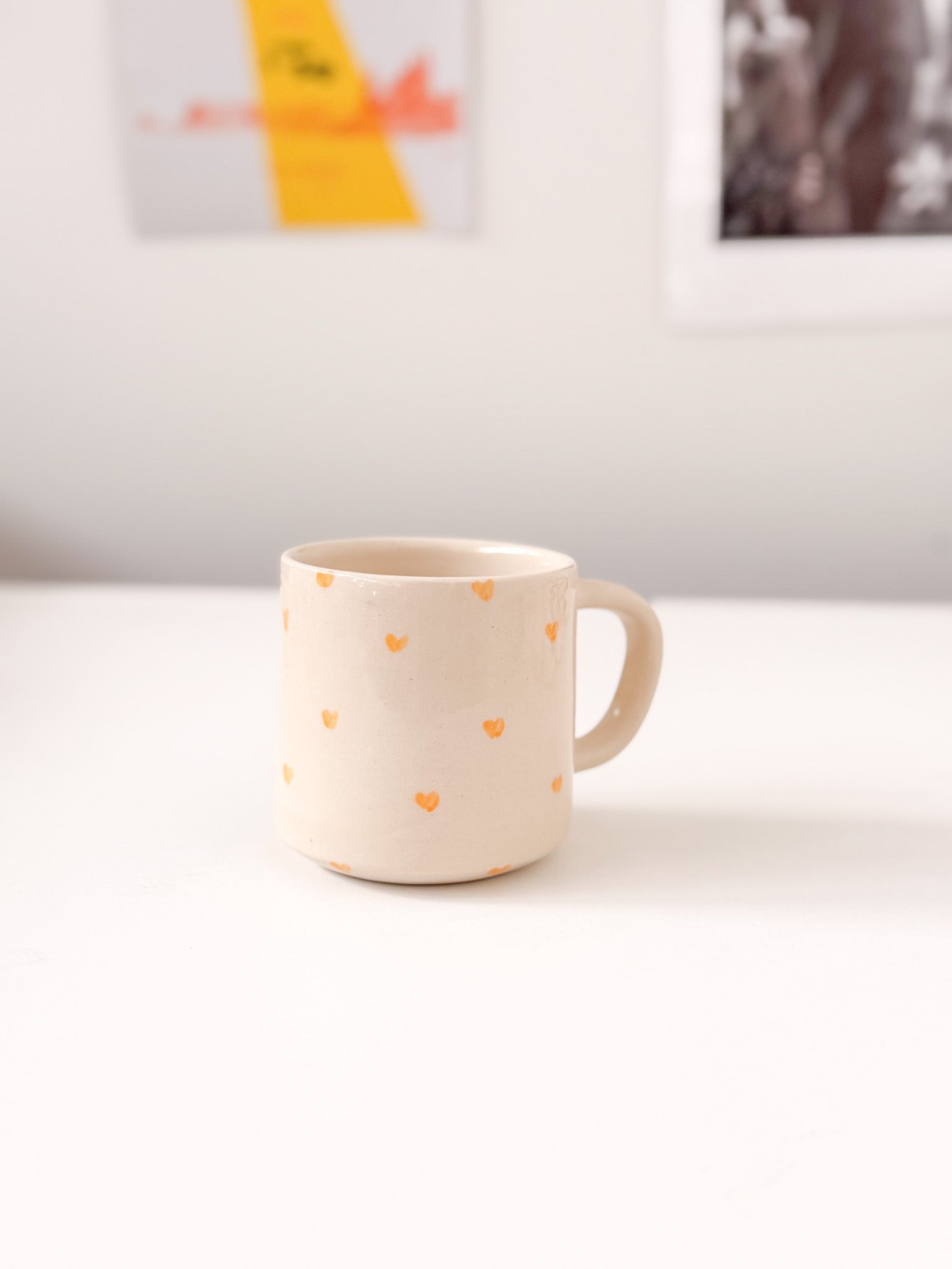 1/1 Turquoise + Tiny Yellow Heart Mug 12oz