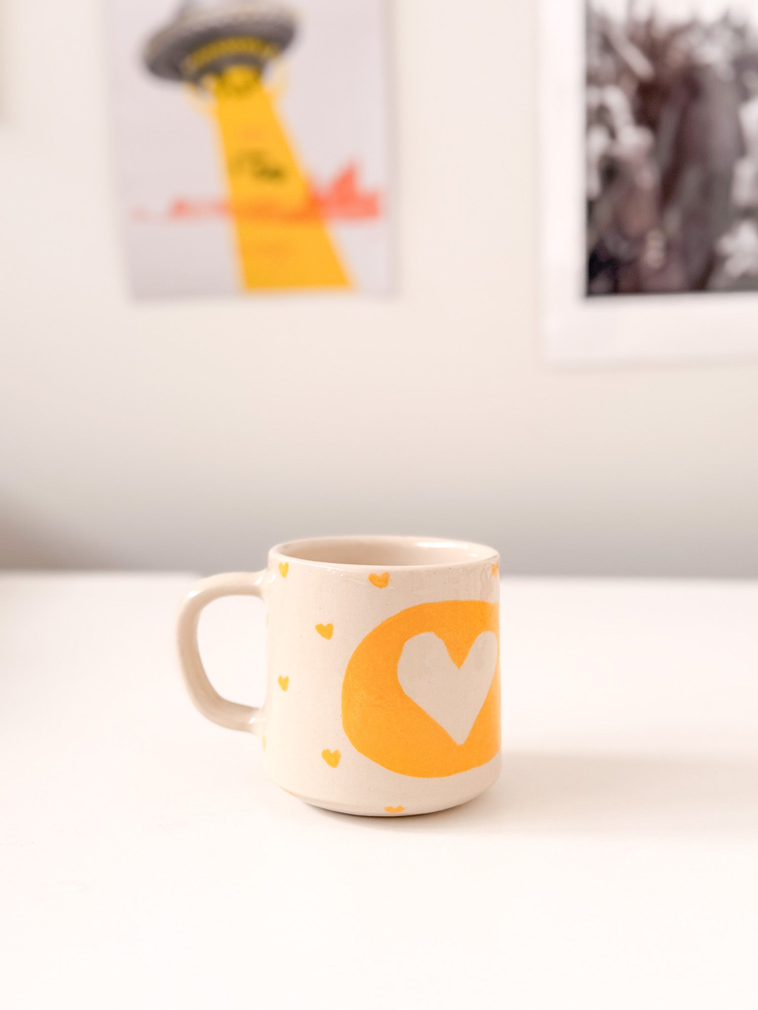 1/1 Yellow + Tiny Yellow Heart Mug 12oz