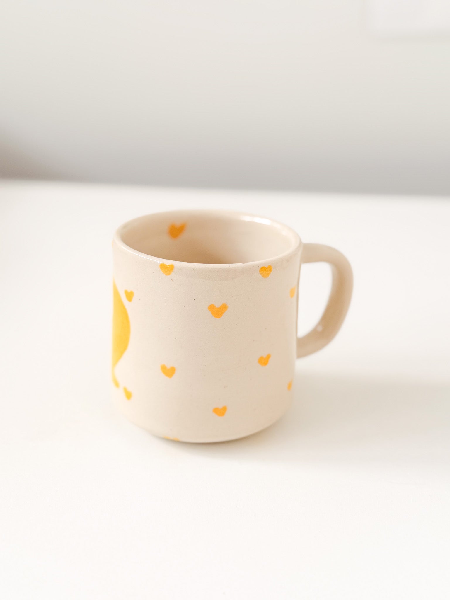 1/1 Yellow + Tiny Yellow Heart Mug 12oz