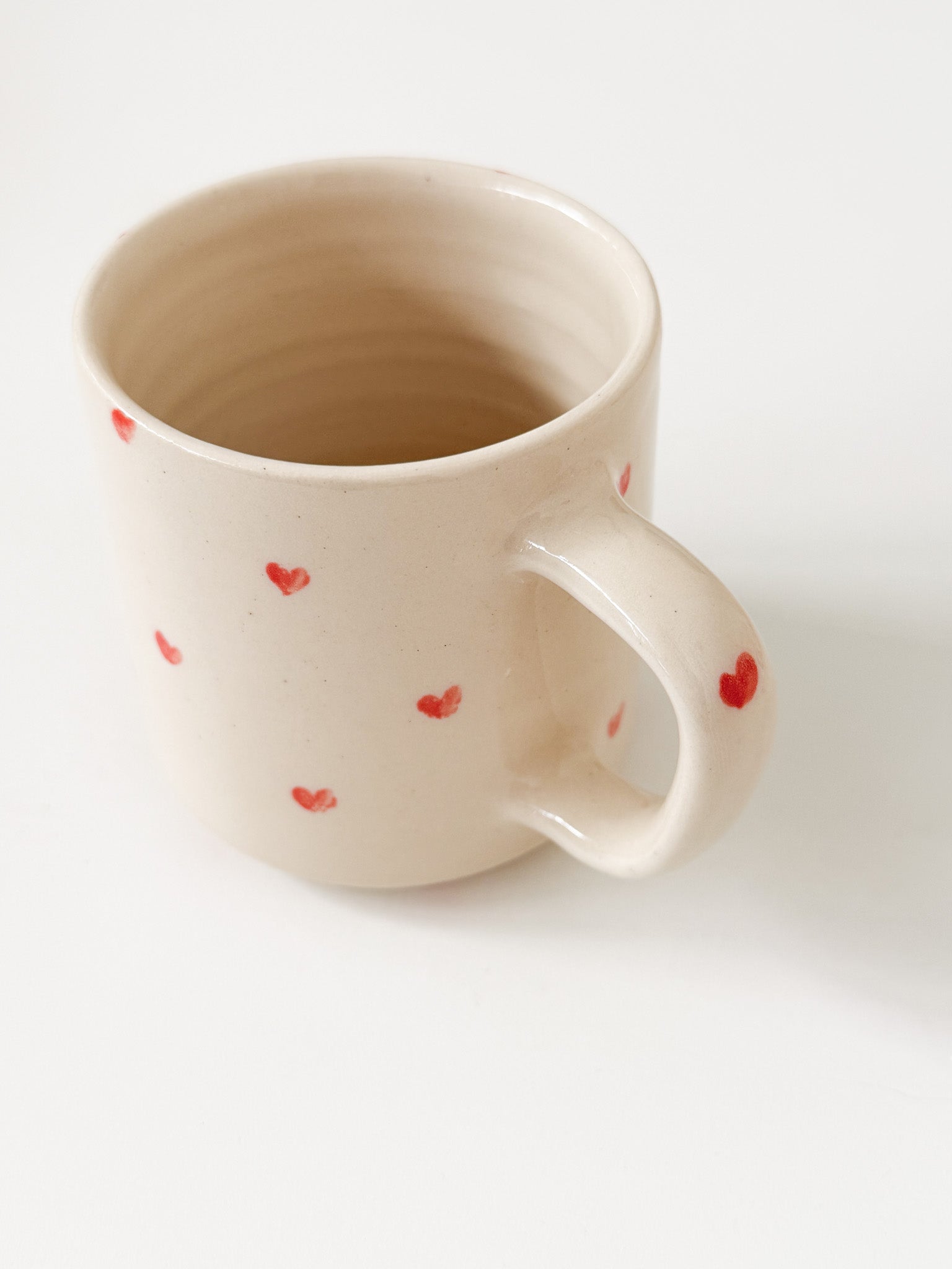 1/1 Turquoise + Tiny Red Heart Mug 12oz
