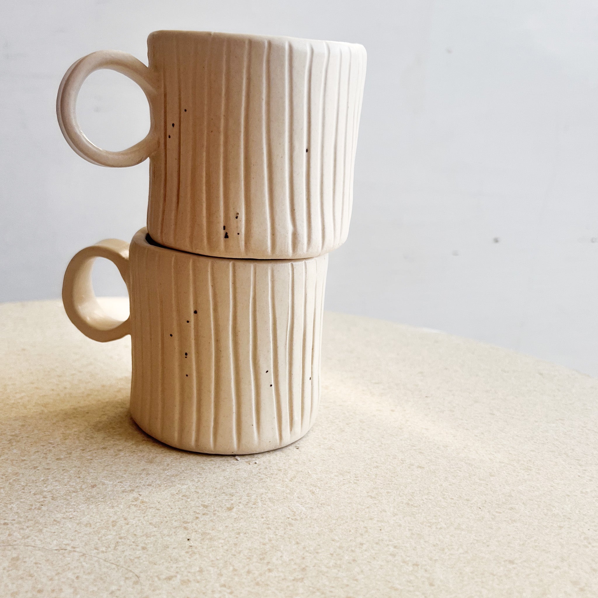 Carved Line Soft White Mug 8oz