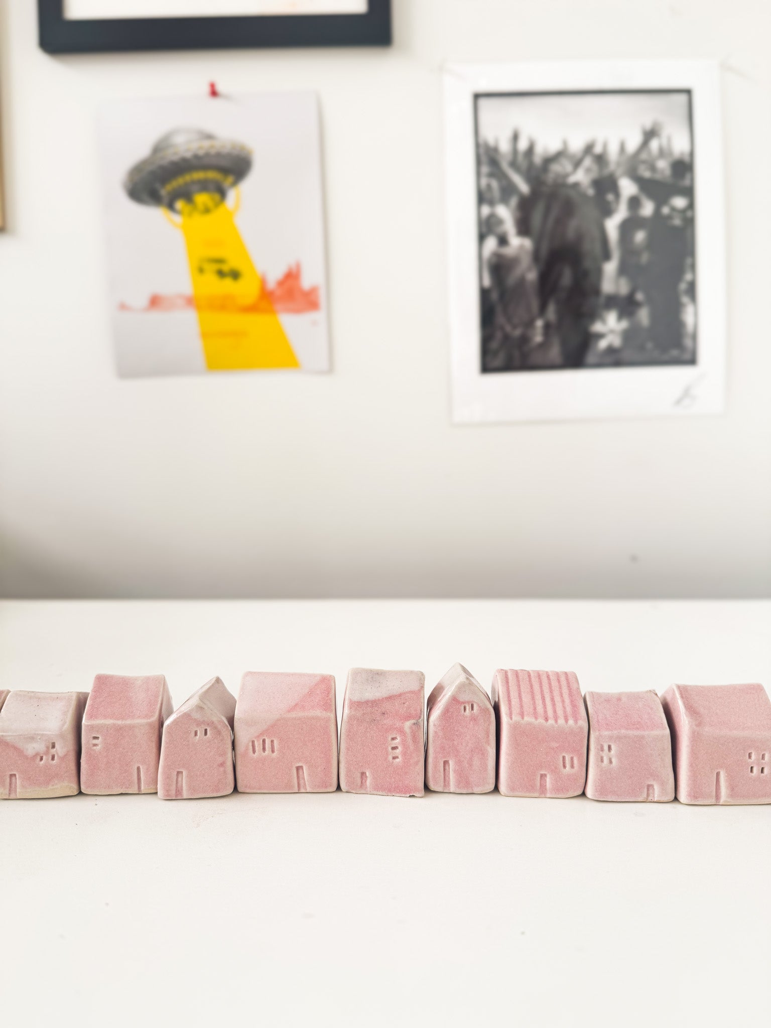 Little Pink Holiday House - SET OF THREE