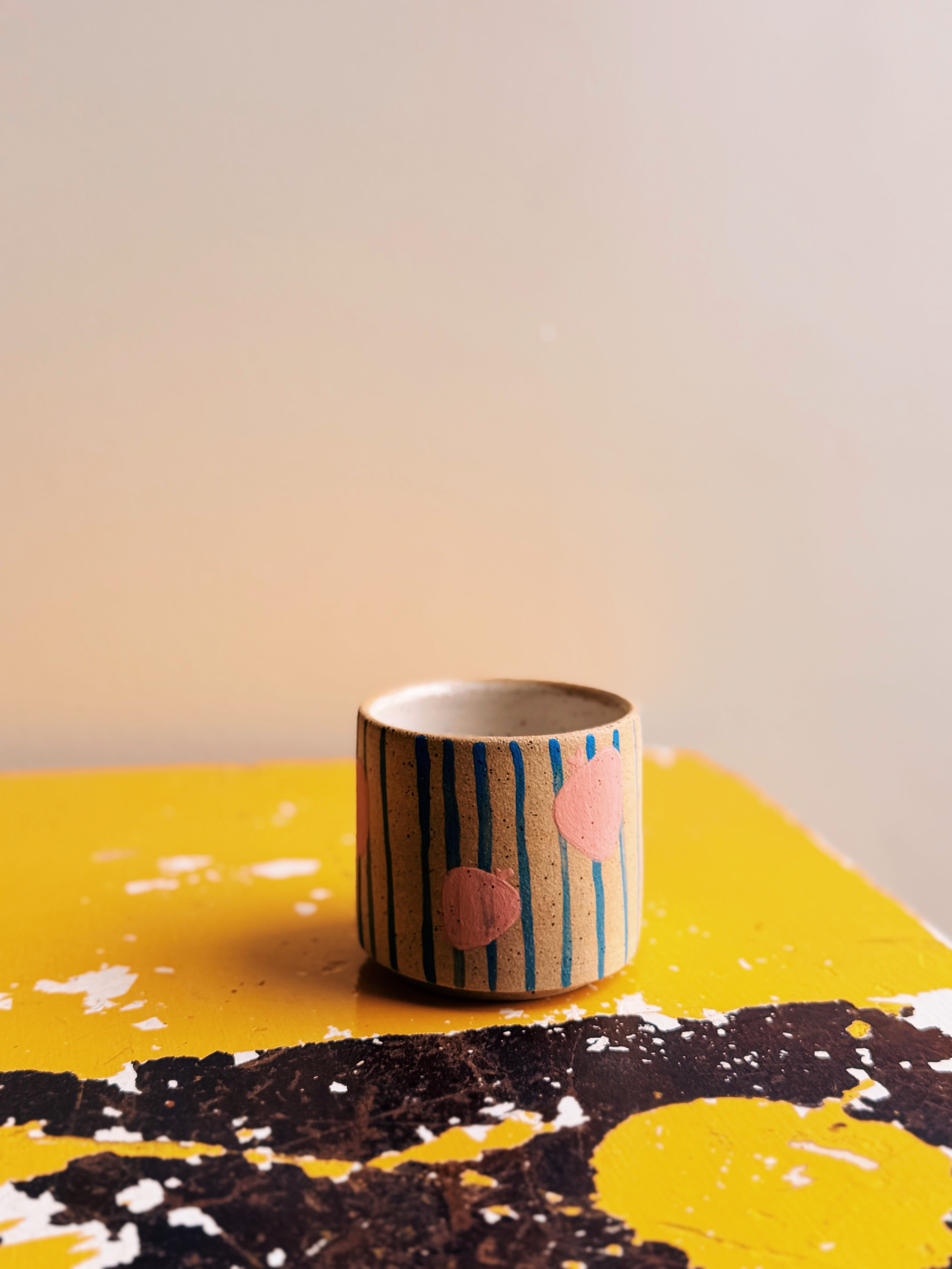 stripes and pink berries cup